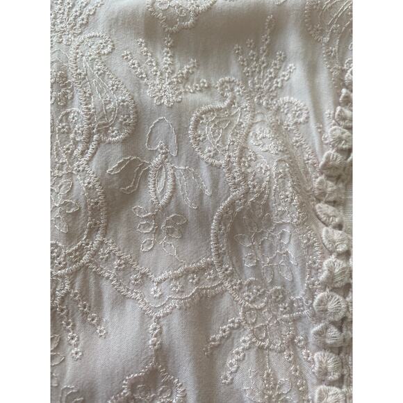 2 Democracy Embroidered Embellished Blouses Roll-Tab Sleeve Boho SMALL - Picture 12 of 12